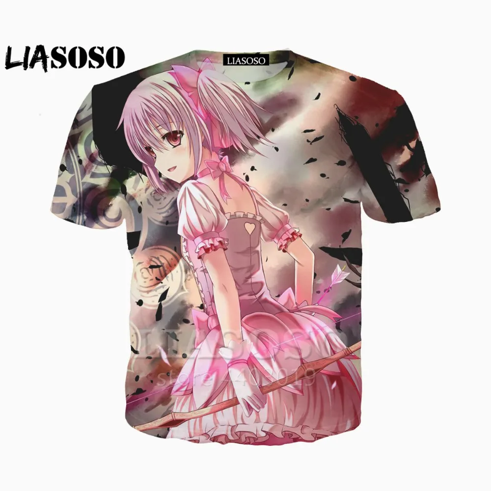 Liaseo 3D печать для женщин и мужчин аниме Puella Magi Madoka Magica Kawaii футболка Летняя женская