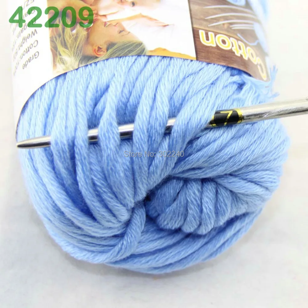 

LOT of 3 Balls X 50g Special Thick Worsted Cotton Knitting Yarn baby Blue 2209