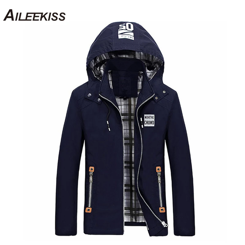 AILEEKISS мужская одежда размера плюс 4XL 5XL куртка с капюшоном теплая верхняя 100%