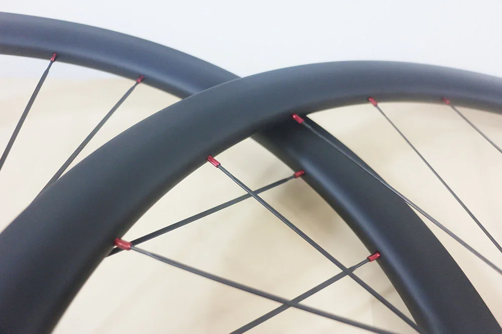 Disc brake Road bike carbon wheelset 45mm x 25mm CLincher 24 spokes Right Straight Pull Cyclocross bladed aero bicycle wheels | Спорт и