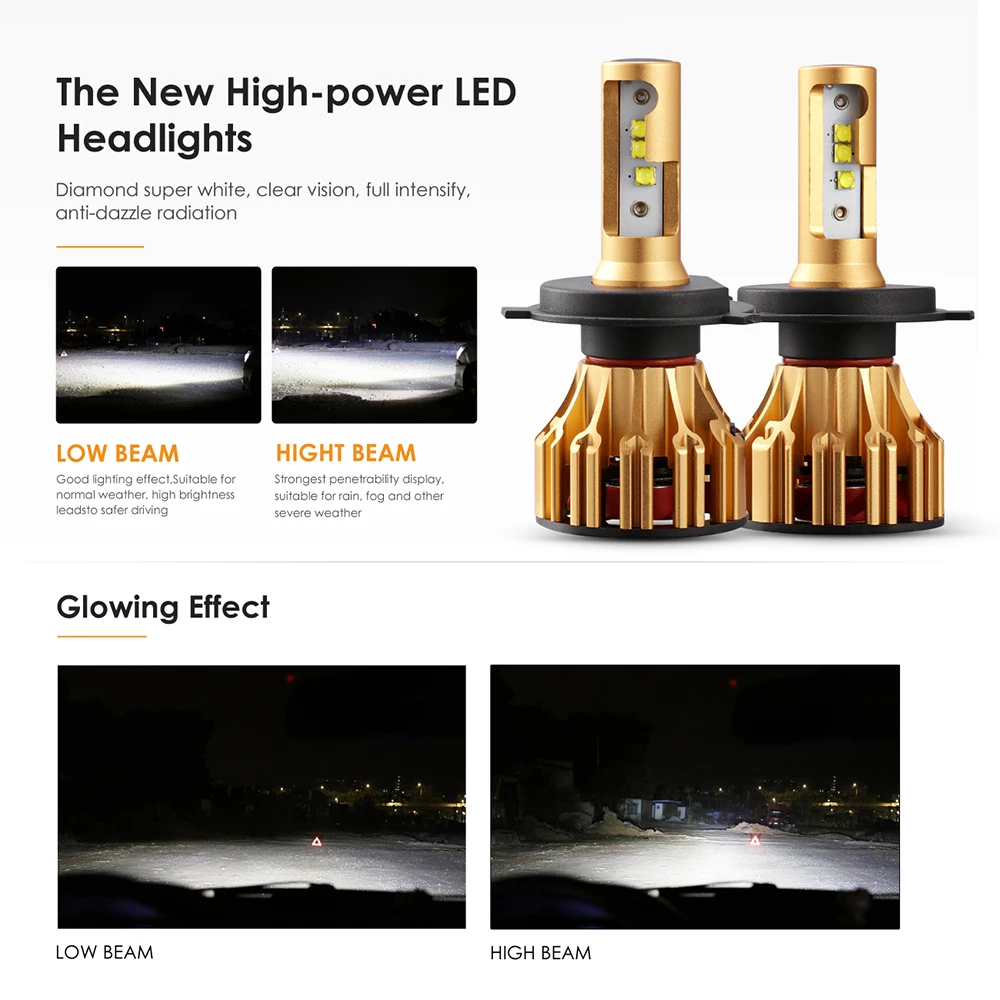 Oslamp H4 Hi lo луч светодиодный лампы 70 W 7000LM автомобильных фар 12 v авто фары для SUBARU Legacyf