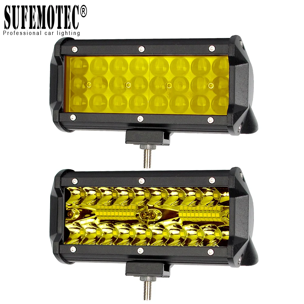 

4'' 7 Inch Led Off road Light Barra For ATV Trucks Motorcycle 4x4 12V Combo Beam Amber Yellow Work Driving Lights Bar Fog Lamp