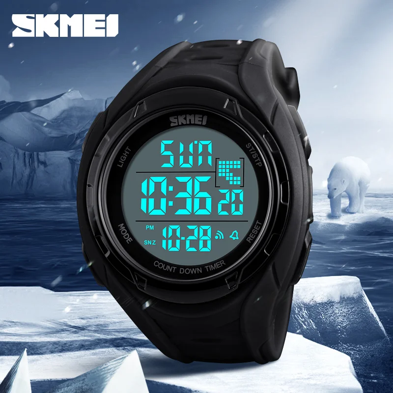 SKMEI 1313 спортивные часы мужские защищенные Часы Будильник водонепроницаемые