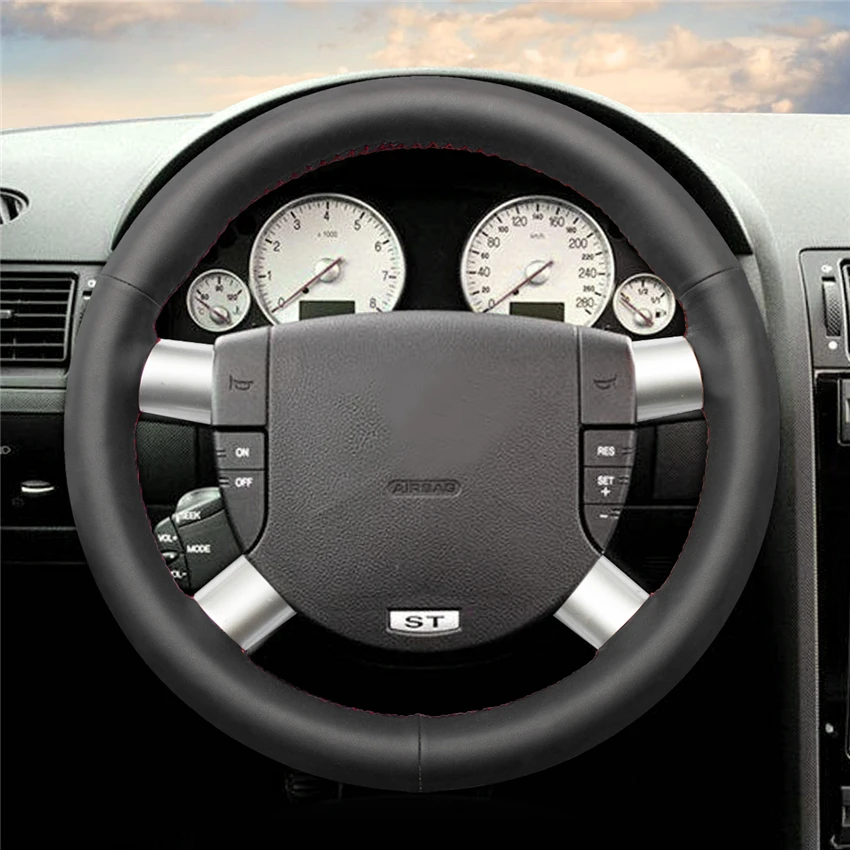 Чехол на руль автомобиля MEWANT из Натуральной Черной Кожи для Ford Mondeo 2001 2002 2003 2004 2005