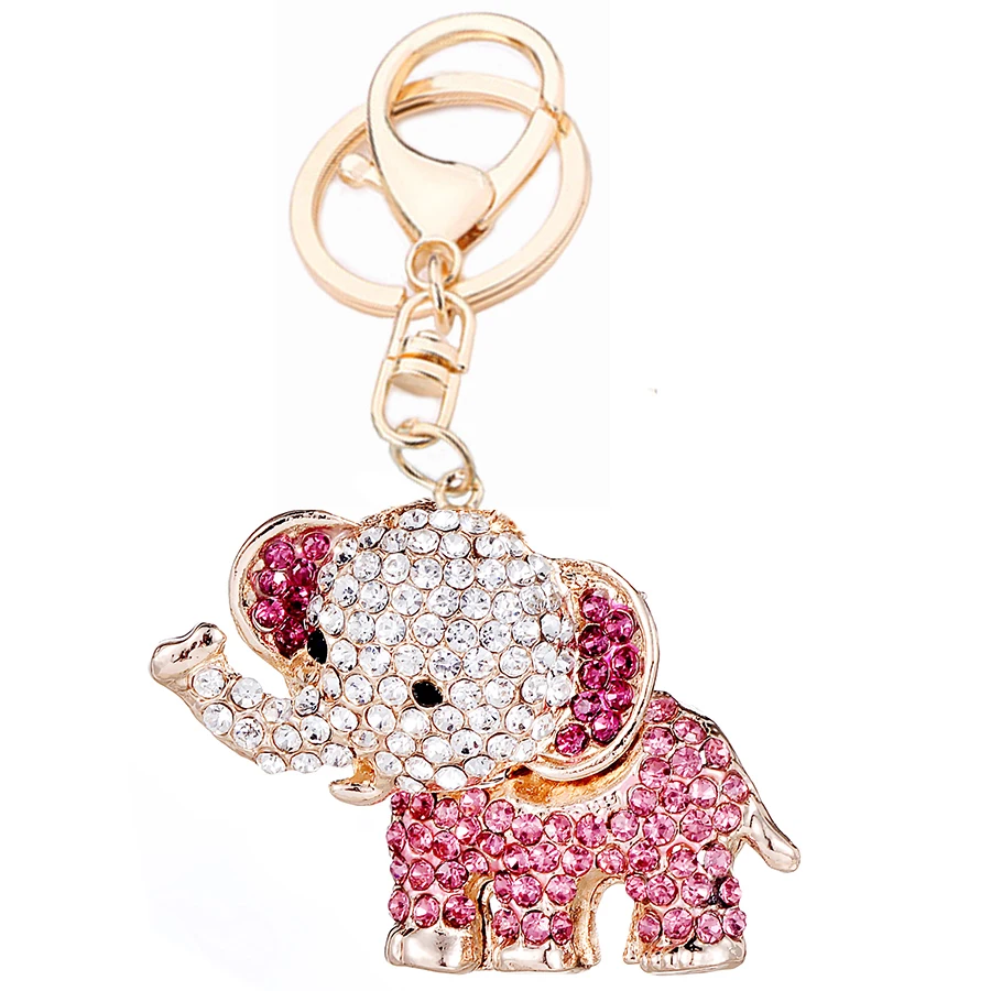 Кристальные Слоны брелок модный металлический для сумочки кулон кошелек сумка