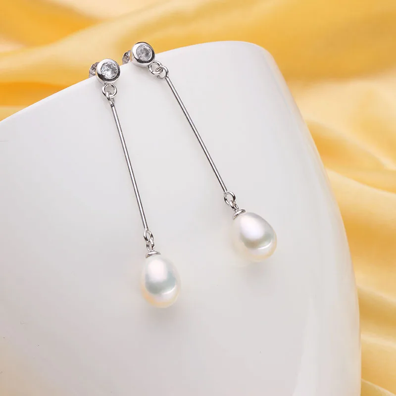 HENGSHENG new pearl jewelry, natural pearl earrings cultured freshwater pearls with dangle earring, Women girl gifts