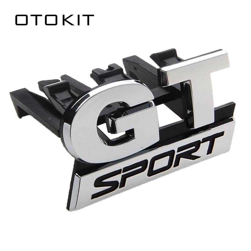 Новая наклейка для стайлинга автомобиля ABS Chrome GT SPORT значок на переднюю решетку