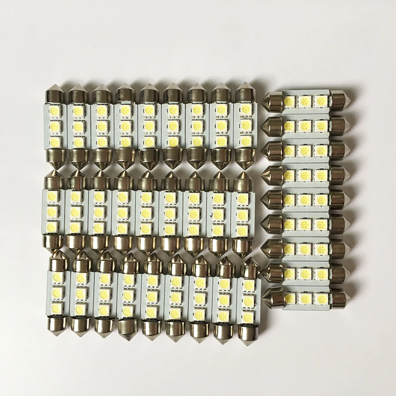 

100X White Car Led C5W 5050 3 Smd 3Smd 31mm 36mm 39mm 41mm Dc 12V Festoon Interior Dome Door Light Light Lamp Turn Signal Bulb