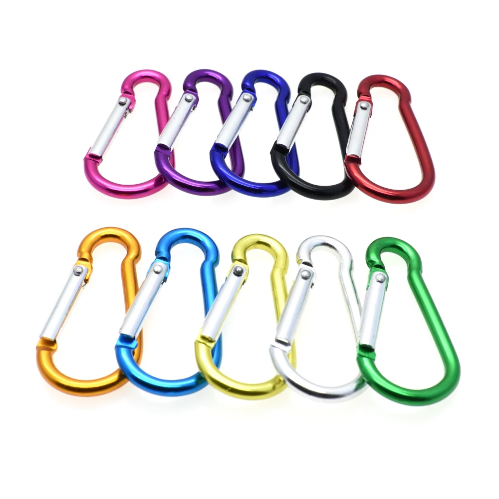 100pcs Aluminum Carabiner Snap Hook Keychain For Paracord Outdoor Activities Hiking Camping 10 Colors | Дом и сад