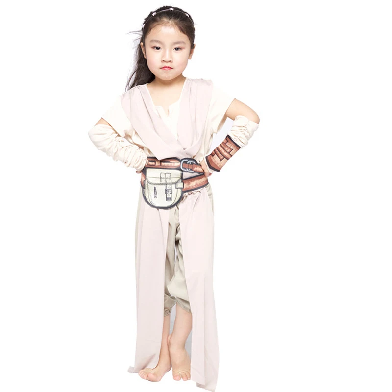 Star Wars The Force Awakens Rey костюм для девочек классический фильм роль Косплэй Детский на