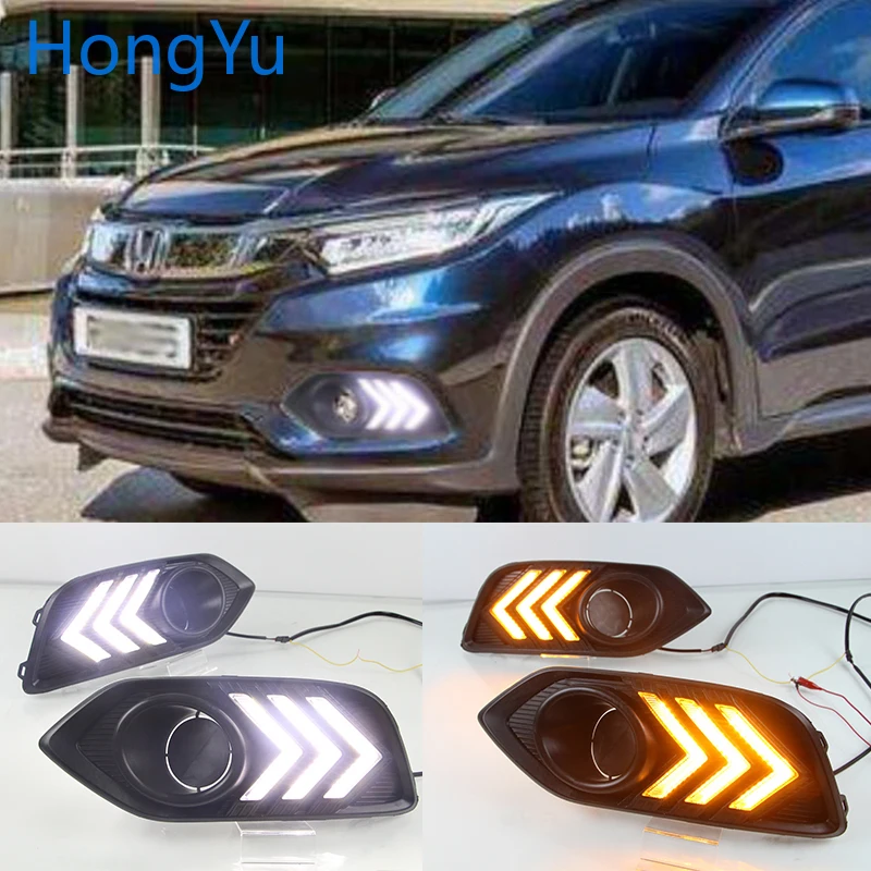 Для Honda HRV HR-V 2018 2019 Vezel дневные ходовые огни Светодиодный ные ДХО Противотуманные