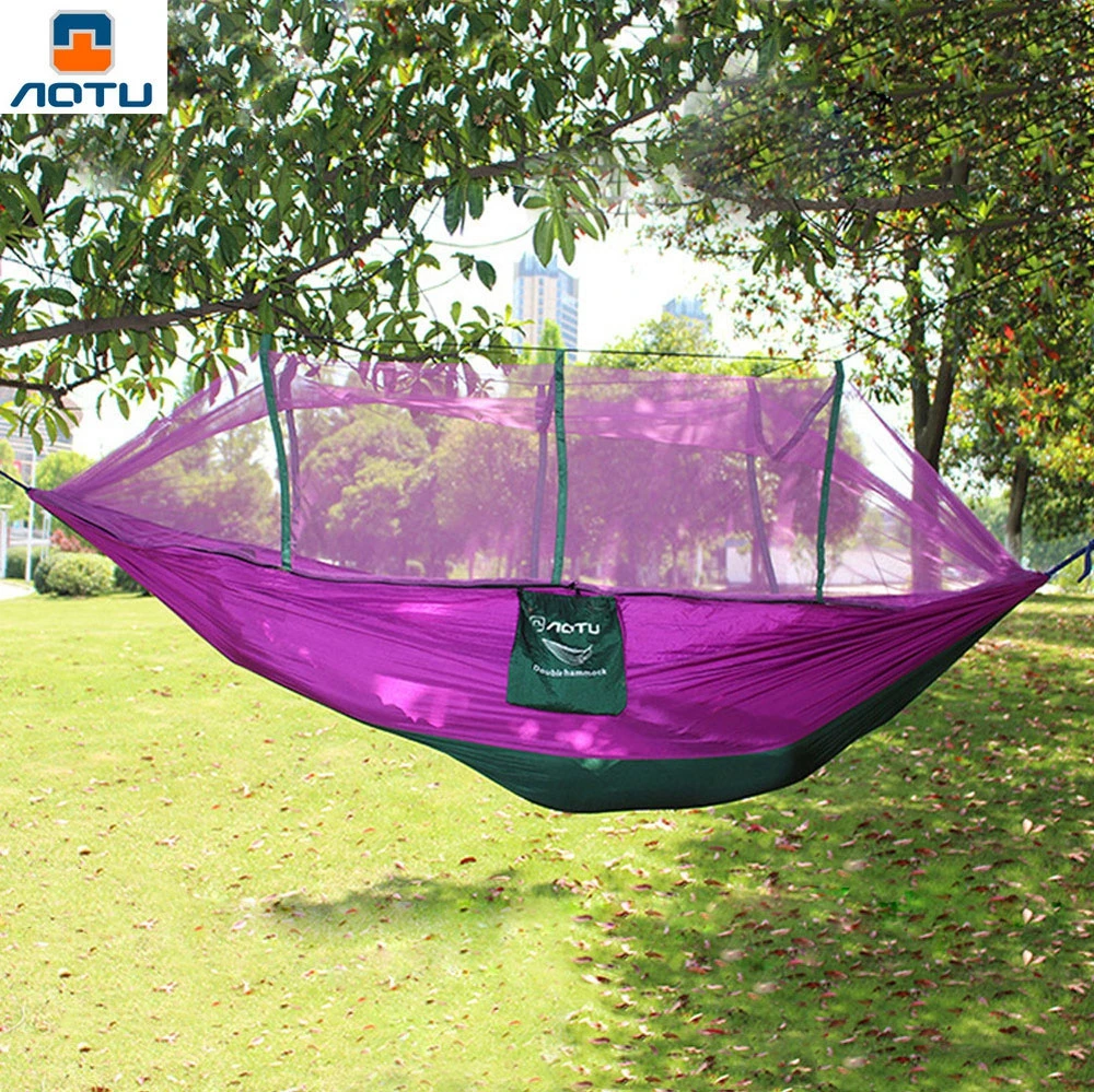 2 человека портативный гамак в сложенном виде ткань москитный спальный висячая