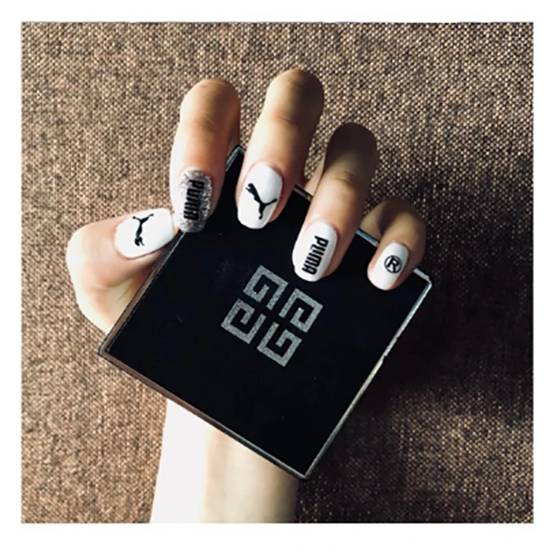 10 шт. корейский стиль Nail Art украшения 3D клей ногтей наклейки Золото Спорт ветер