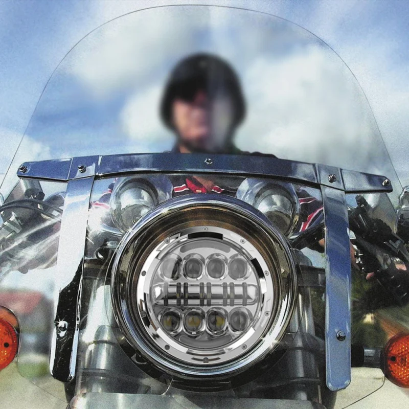 

FADUIES 80W 7" Motorcycle Bike Headlight With DRL LED Turn Signal Light 7" Motorcycle Black Projector For Harley