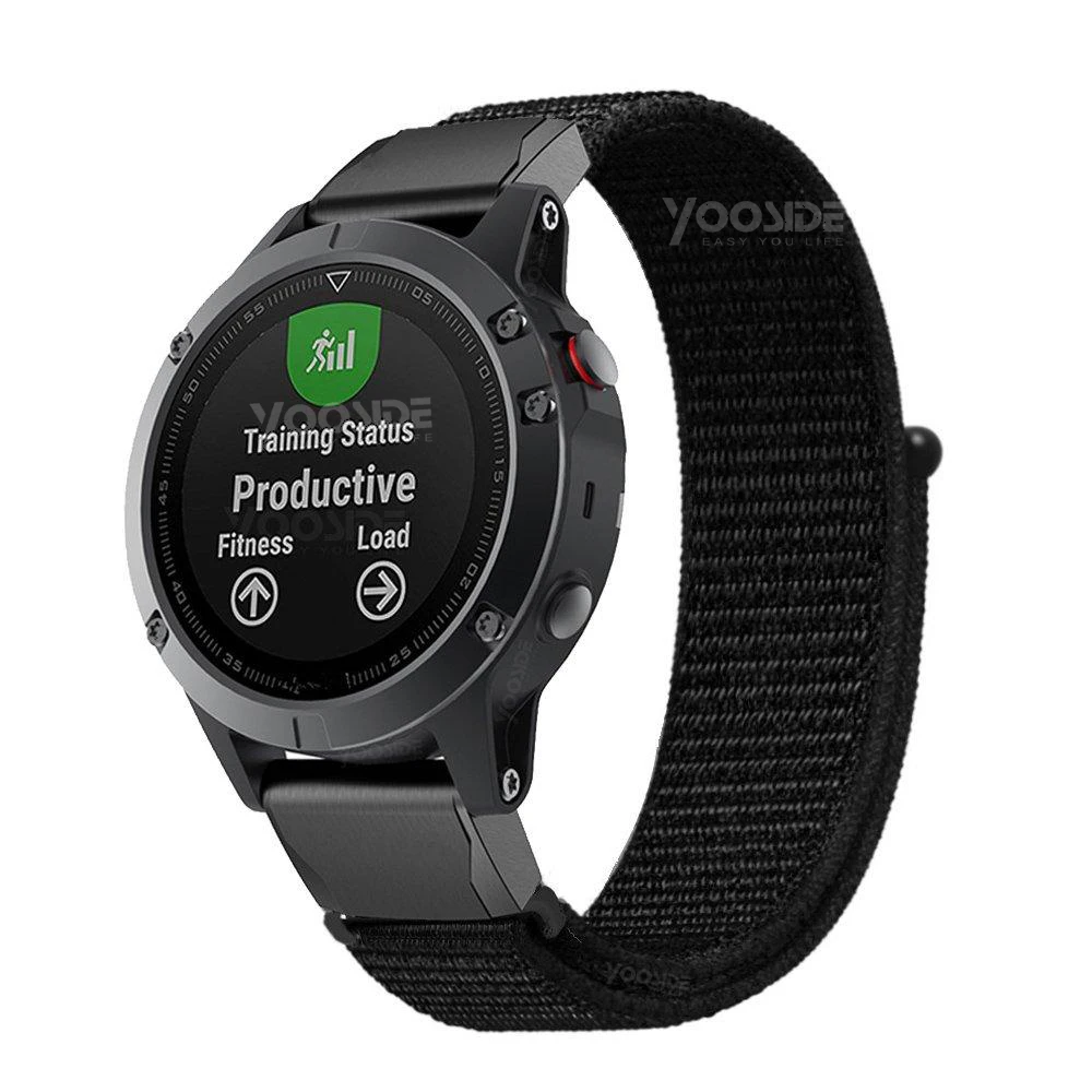 Fenix 6 Soft Nylon Loop Fastener Wristband 22mm Quick Fit Watch Band Strap for Garmin Fenix 5/ 5 Plus/Forerunner935/Instinct