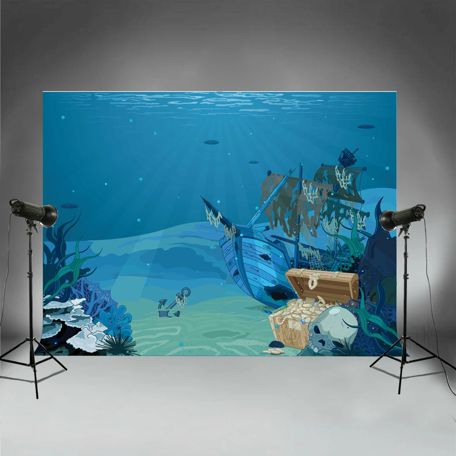 

Backdrops For Summer Party Pictures Diving Holiday Photography Background Undersea Photobooth Tropical Fish XT-6702