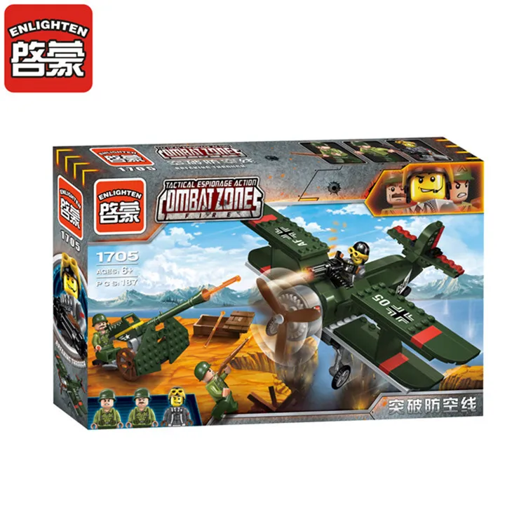 Просветите 187 шт. Военная Униформа планер истребитель Алмаз Мини Строительные