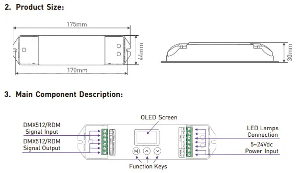LT-820-5A 4 канала RGBW полосы декодер LED DMX-PWM декодер(8/16 бит дополнительно светодиодный Светодиодный дисплей) 5A* 4 канала Max 20A выход