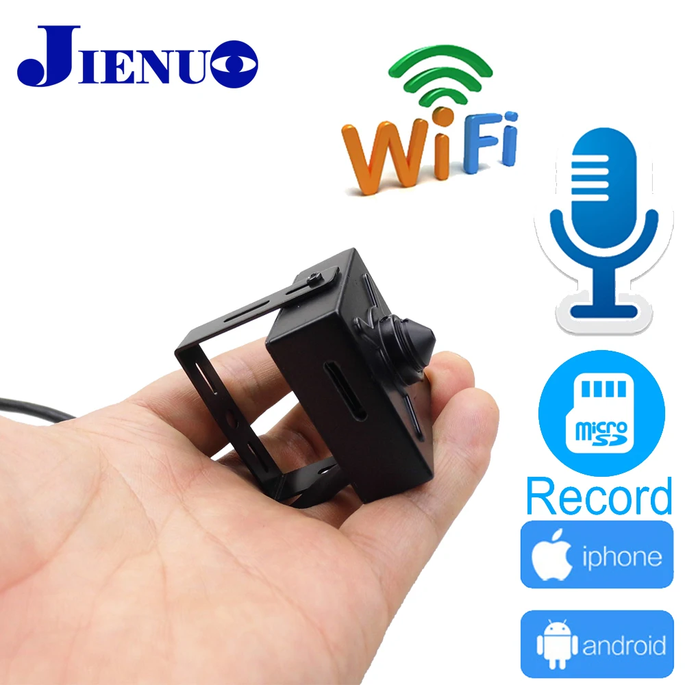 JIENO-كاميرا أمان Ip صغيرة wifi 720P 960P 1080P ، جهاز أمان منزلي لاسلكي ، متوافق مع الصوت ، فتحة SD
