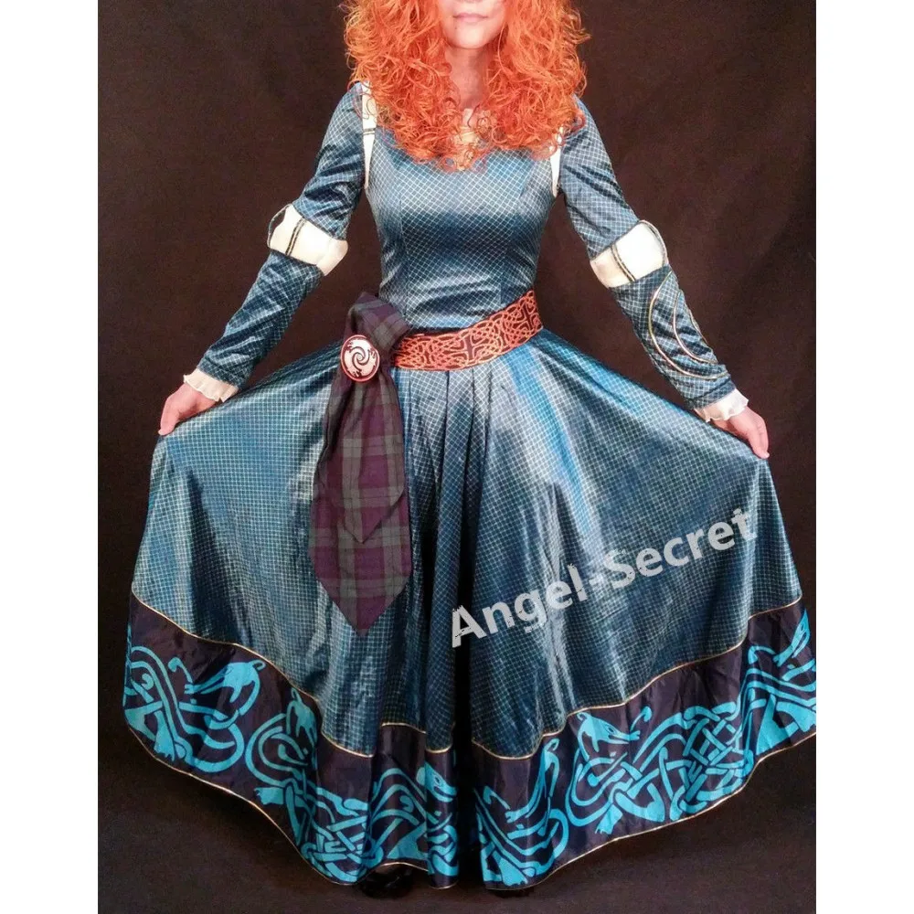 P166 женские MERIDA Аналоговый Платье фильмов платье костюм для косплея BRAVE 2012 бархат