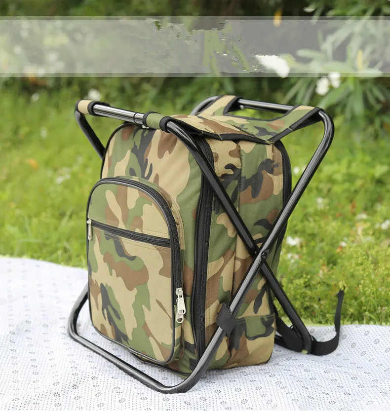 VILEAD 41x31x29 см сумка для пикника с рыболовным стулом и столовыми приборами для 2 или 4 человек Камуфляжный многоцелевой рюкзак для пикника