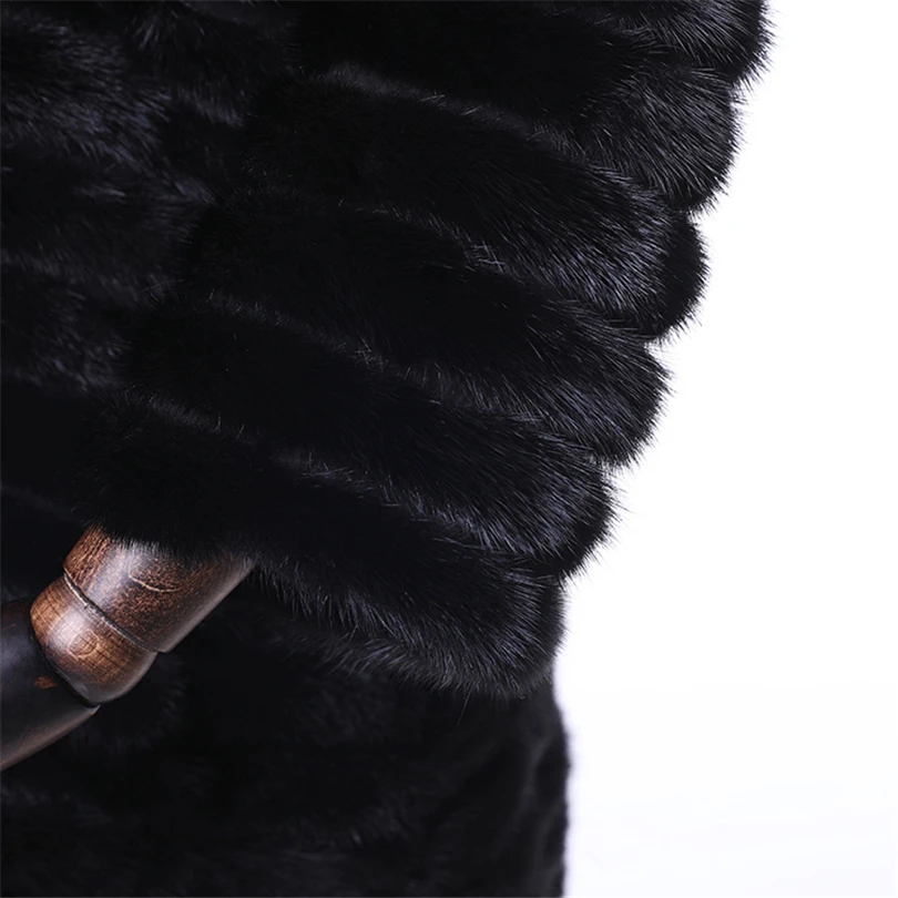 Natural Mink Fur Coats Women 2018 Fashion England Style Genuine Solid Striped Double-face fur Coat For Lady | Женская одежда