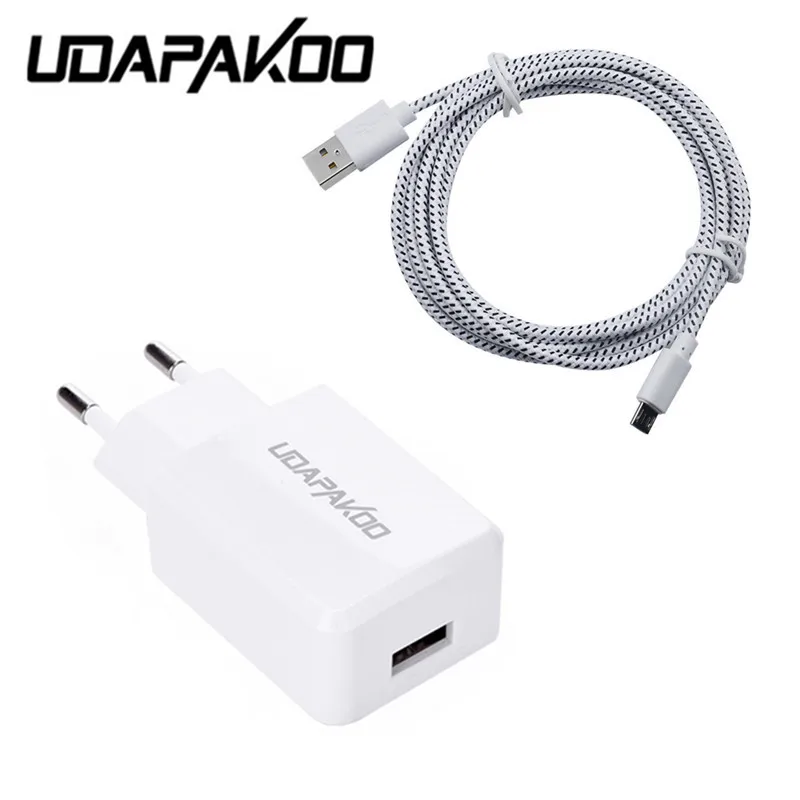 Хорошее зарядное устройство 2A с европейской вилкой + нейлоновый кабель Micro USB 1 м
