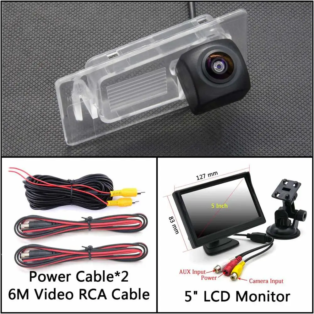 Cam Add 5 inch LCD 175 градусов HD резервная камера заднего вида для Kia Ceed 2 JD Wagon SW 5D 2012~ для hyundai Accent HC SEDAN автомобильный монитор - Название цвета: Cam Add 5 inch LCD