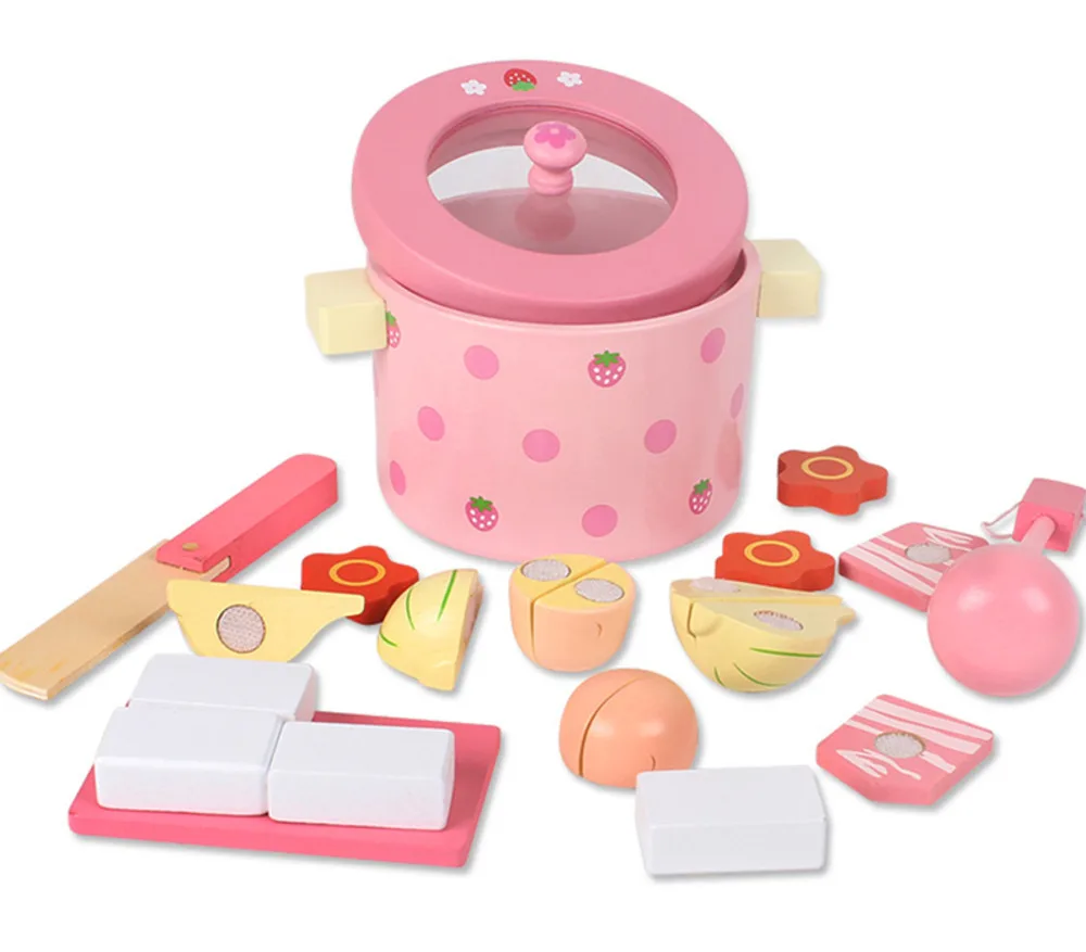 Дети Кухня игрушки Мать Сад Клубника моделирование растительное Hot Pot Prentend играть