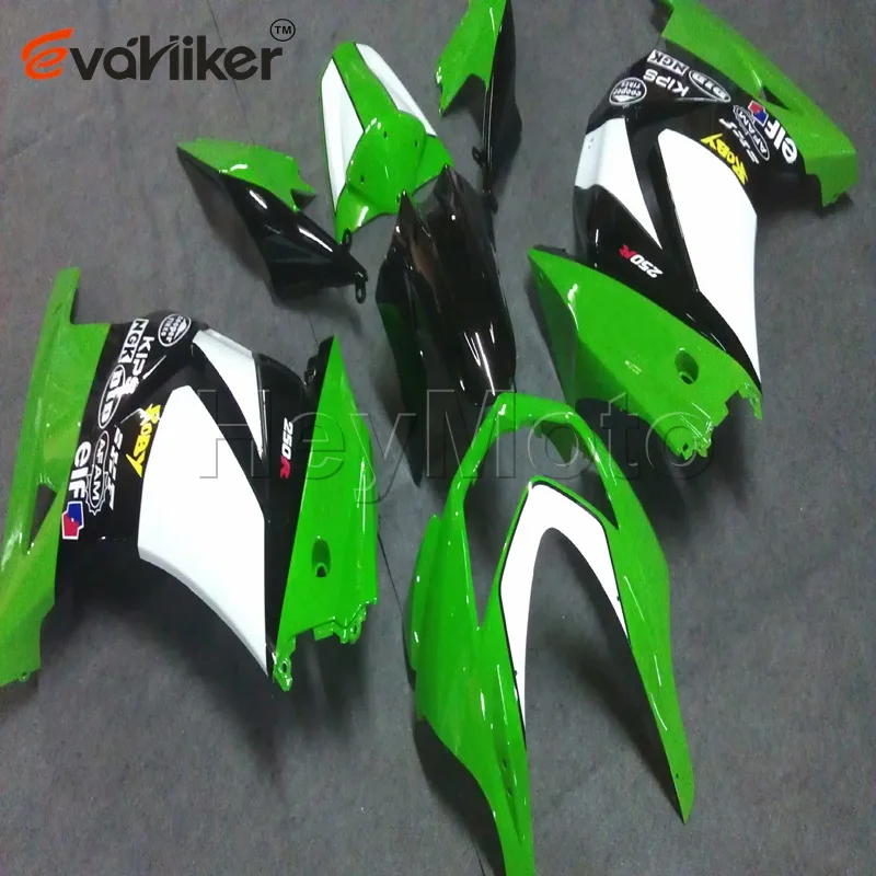 

motorcycle fairing for ZX250R EX250 2008 2009 2010 2012 green white ABS Plastic motorcycle panels injection mold H2