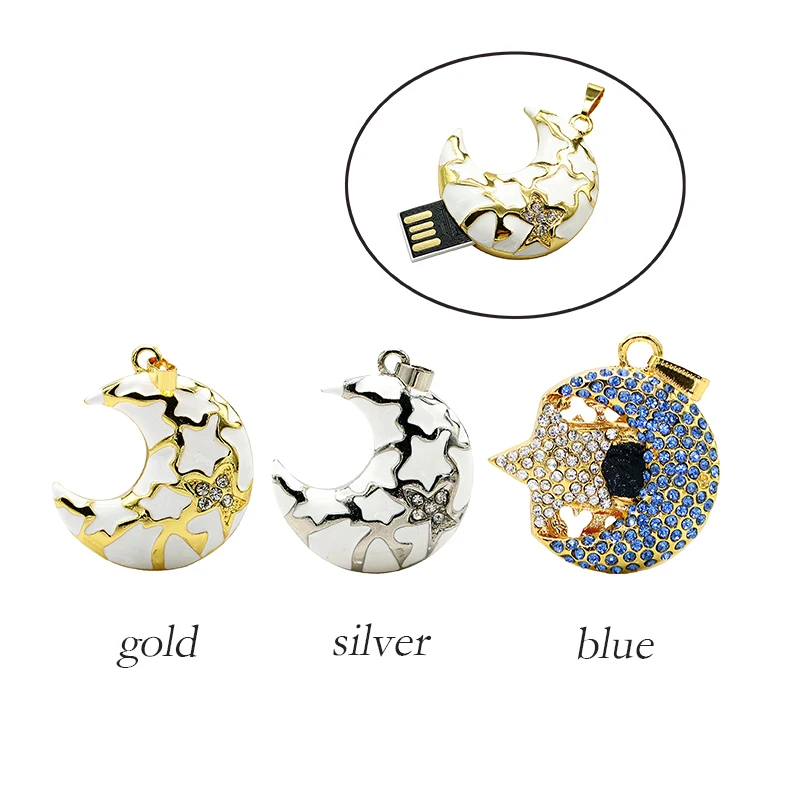Crystal USB Flash Drive Thumb Stick Disk 4GB 8GB 16GB 32GB 64GB Jewelry Necklace Diamond Moon Star Pen Storage | Компьютеры и офис