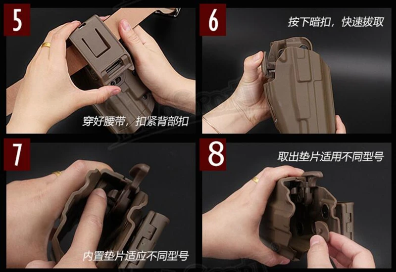 Тактические Зажим для ремня кобуру G17/18C/20/21/22/37 H& K, S& W, SIG P226, Телец PT24, 92F