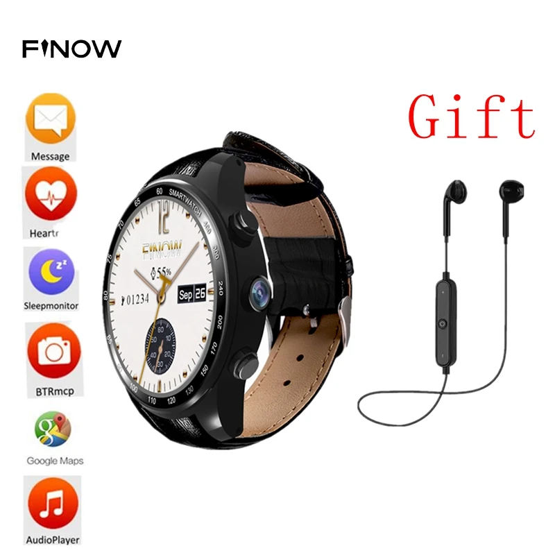 Finow Q7 Android 5,1 8G+ 512MB 3g умные часы с WiFi 2MP камерой MP3 SIM TF картой gps умные часы водонепроницаемые Relogio Inteligente
