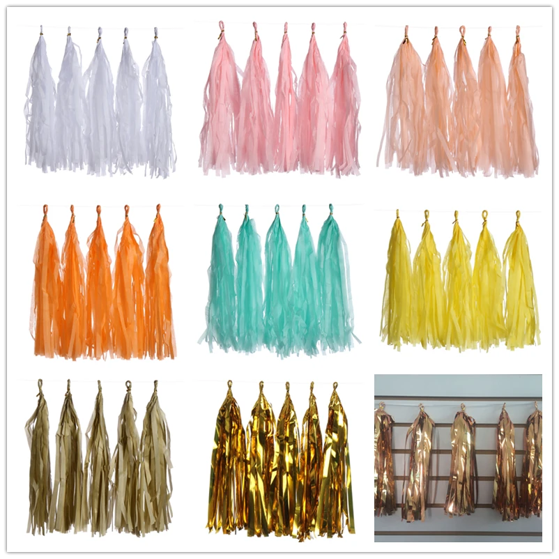 Гирлянда с кисточками из салфетки 14 Дюймов 5 шт. в упаковке|backdrop decorations|tissue paper