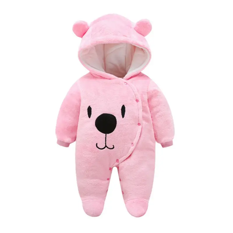 2019 New Born Baby Boy Girls Winter Cotton Toddler Clothes Rompers Hooded Cute Bear Infant Snowsuit Jumpsuits 0-12 Months | Детская