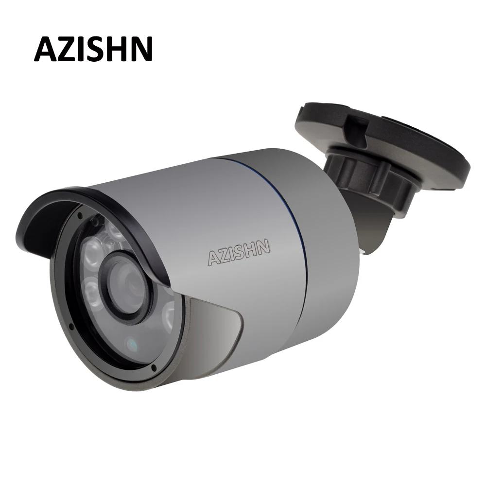 AZISHN H.265/H.264 5MP 2592*1944 IP Камера видеонаблюдения пуля 6 Массив ИК светодиодов IP66