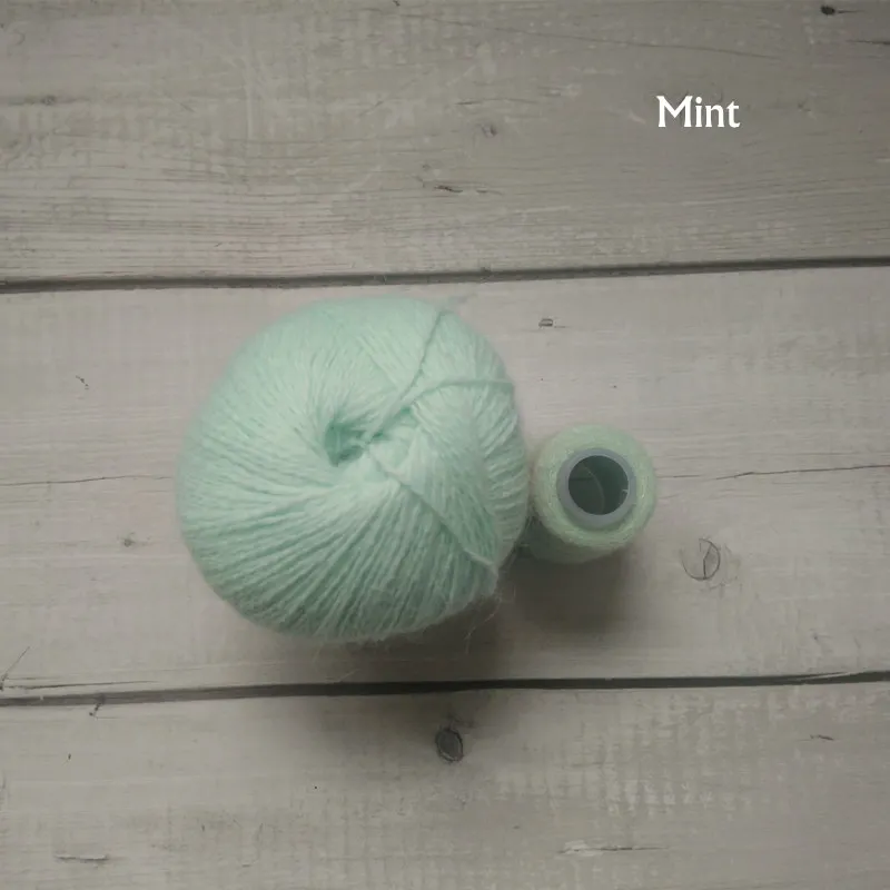 Mint Реквизит для фотосессии новорожденных, пряжа с шерстью норки, Вязаный комбинезон для детской фотосессии - Цвет: Mint