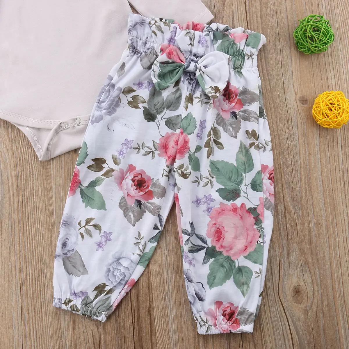 Комплект одежды из 3 предметов для новорожденных девочек комбинезон с длинными