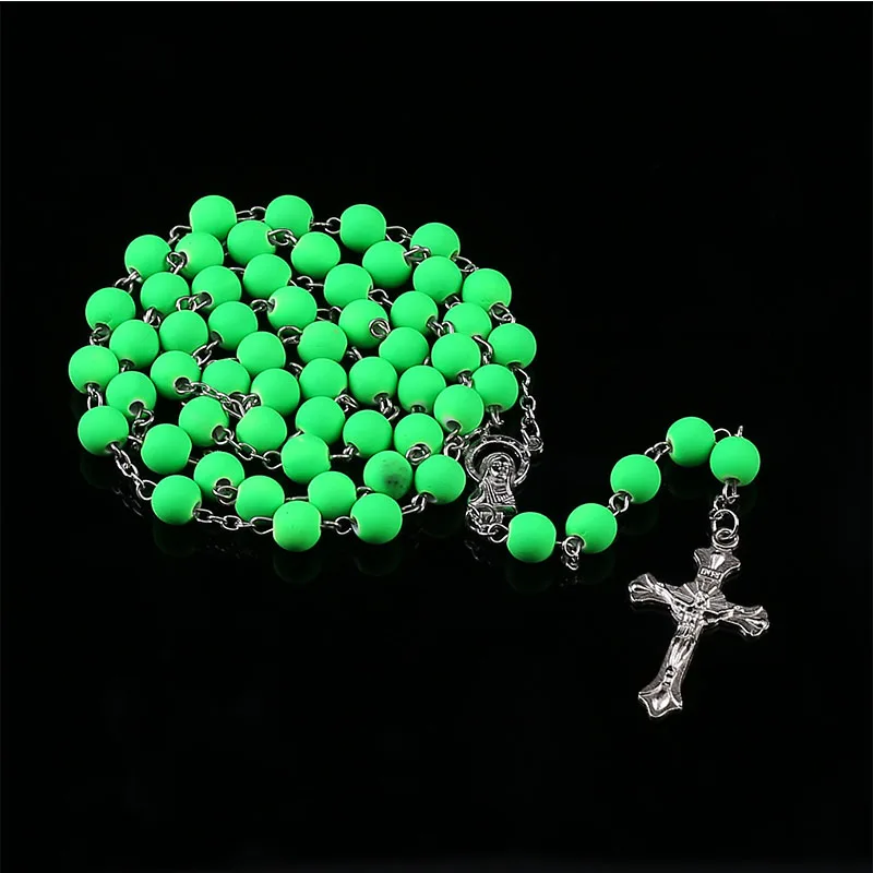 Католические 8 мм цветные бусины четки фоторамка Дева Мария центр католические