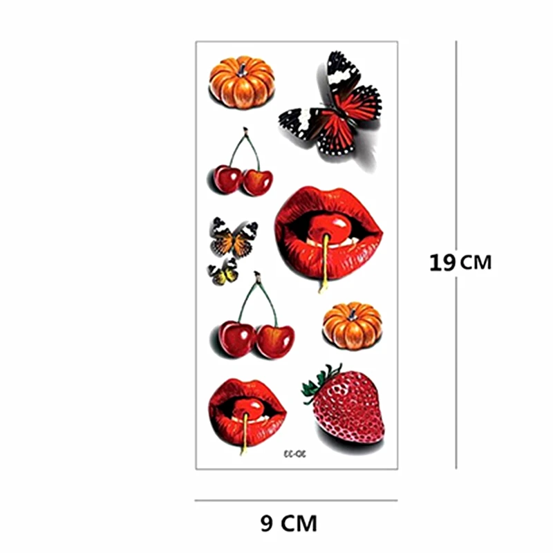 SHNAPIGN Сексуальная Красная губа вишня временная татуировка боди арт вспышка