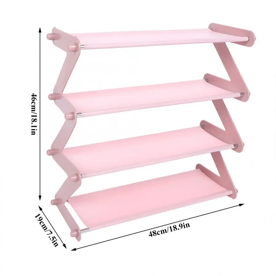 4 Tiers Shoes Rack Assembled Stainless Steel Shoes Storage Cabinet Dustproof Shoes Rack Shelf Stand Shoes Organizer