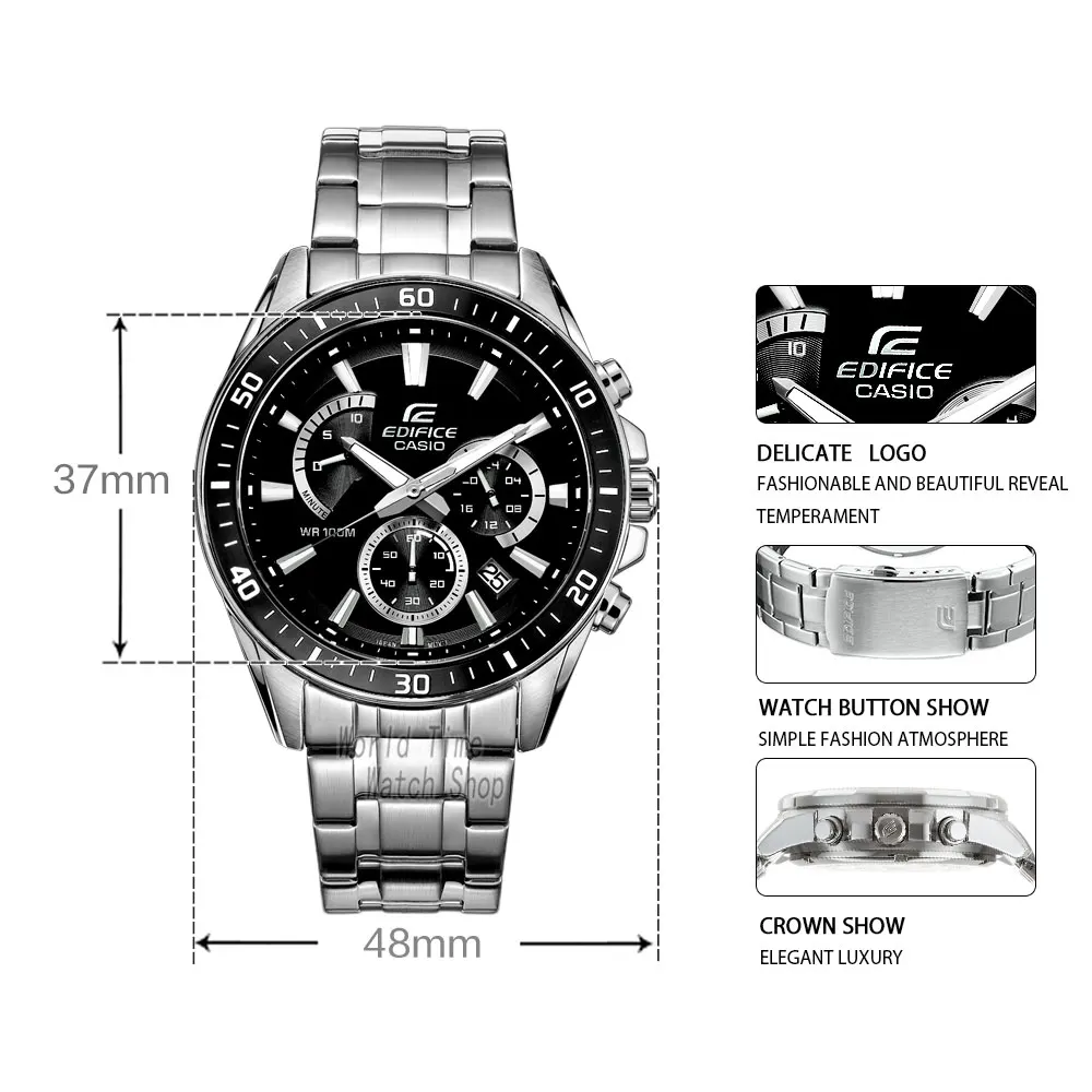 Часы Casio Edifice часы мужские Взрыв лучший бренд класса люкс комплект кварц 100м Водонепроницаемый Световой Хронограф мужские часы Спортивные военные часы дайвинг наручные часы relogio masculino reloj hombre erkek