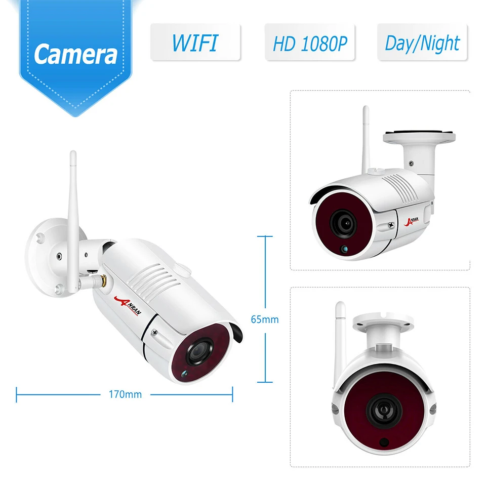ANRAN H.265 8CH NVR 15 дюймов монитор 4 шт 2 шт 2.0MP 36IR Открытый 1080 P ночного видео Беспроводной Камера безопасности Системы 1/2/3 ТБ HDD