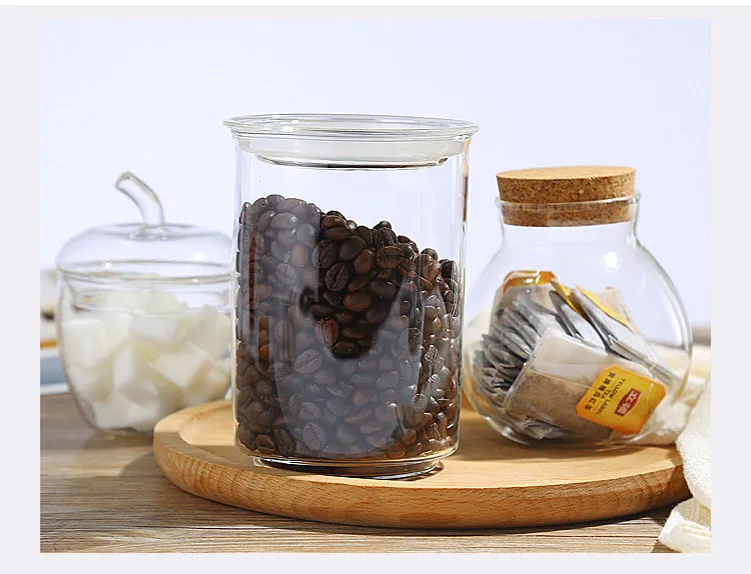 800 мл креативный герметичный резервуар для хранения кофейных зерен стеклянный