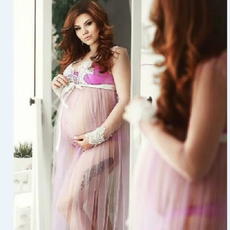 Pregnant Women Lace Dresses Maternity Photography Fancy Props Summer Photo Shooting Crochet | Мать и ребенок