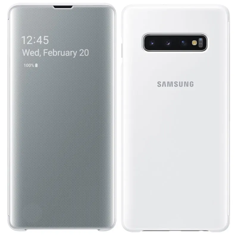 Официальный S-View кожаный захлопывающийся Чехол-книжка чехол samsung Galaxy S10 плюс S10e крышка чехол для зеркала Smart View прозрачный телефон случае