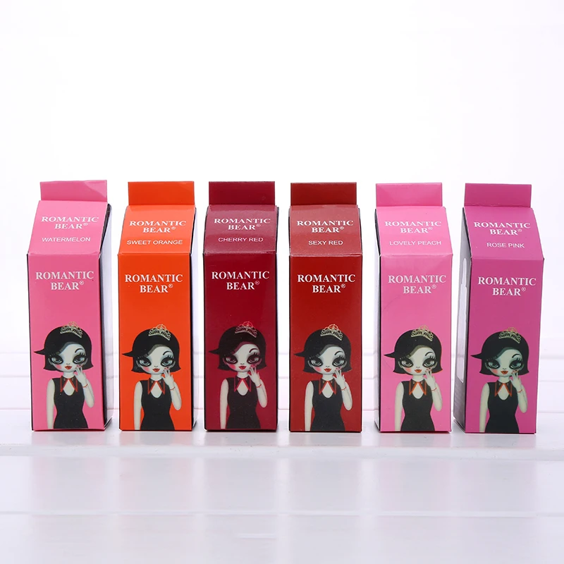 6 шт./компл. фирменный комплект для блеска губ долговечная водостойкая жидкая