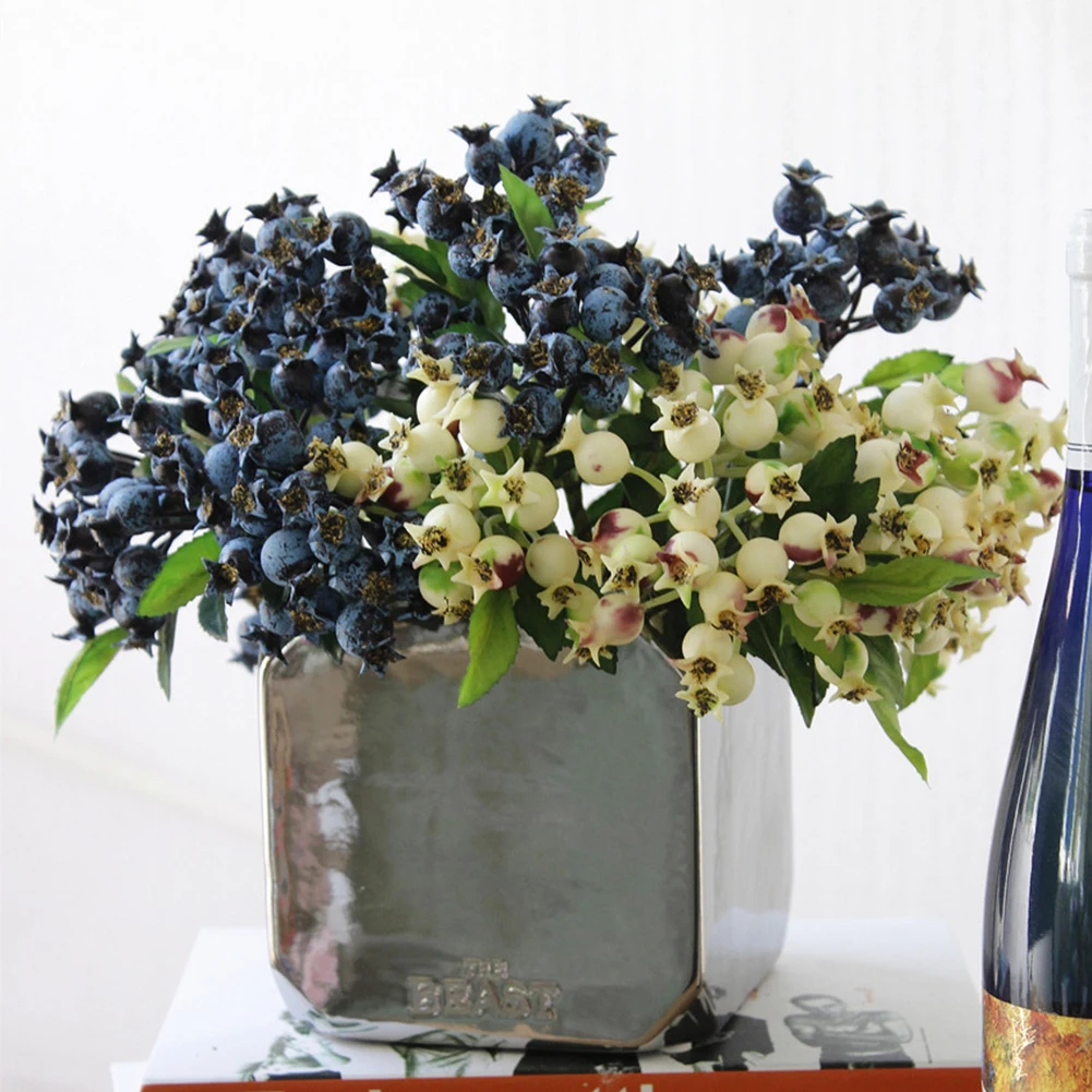Искусственные зеленые ягоды цветы букет искусственные фруктовые растения
