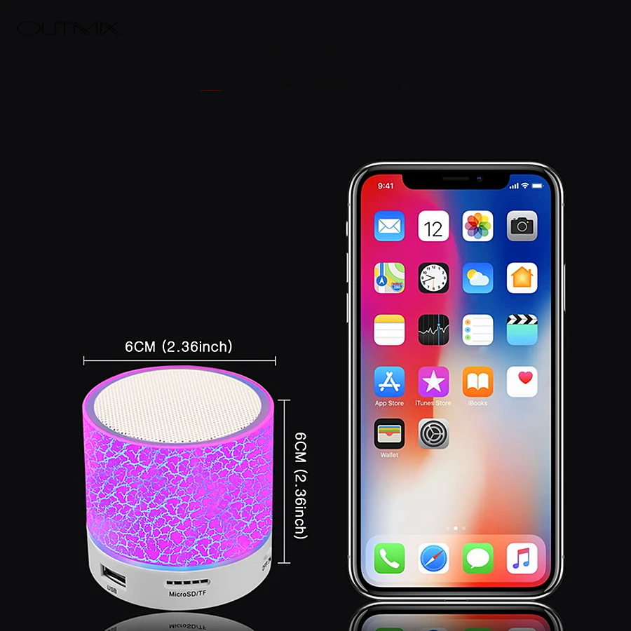 A9 Bluetooth Динамик мини Беспроводной громкий Динамик трещины светодиодный TF USB Сабвуфер bluetooth Динамик s mp3 стерео аудио музыкальный плеер