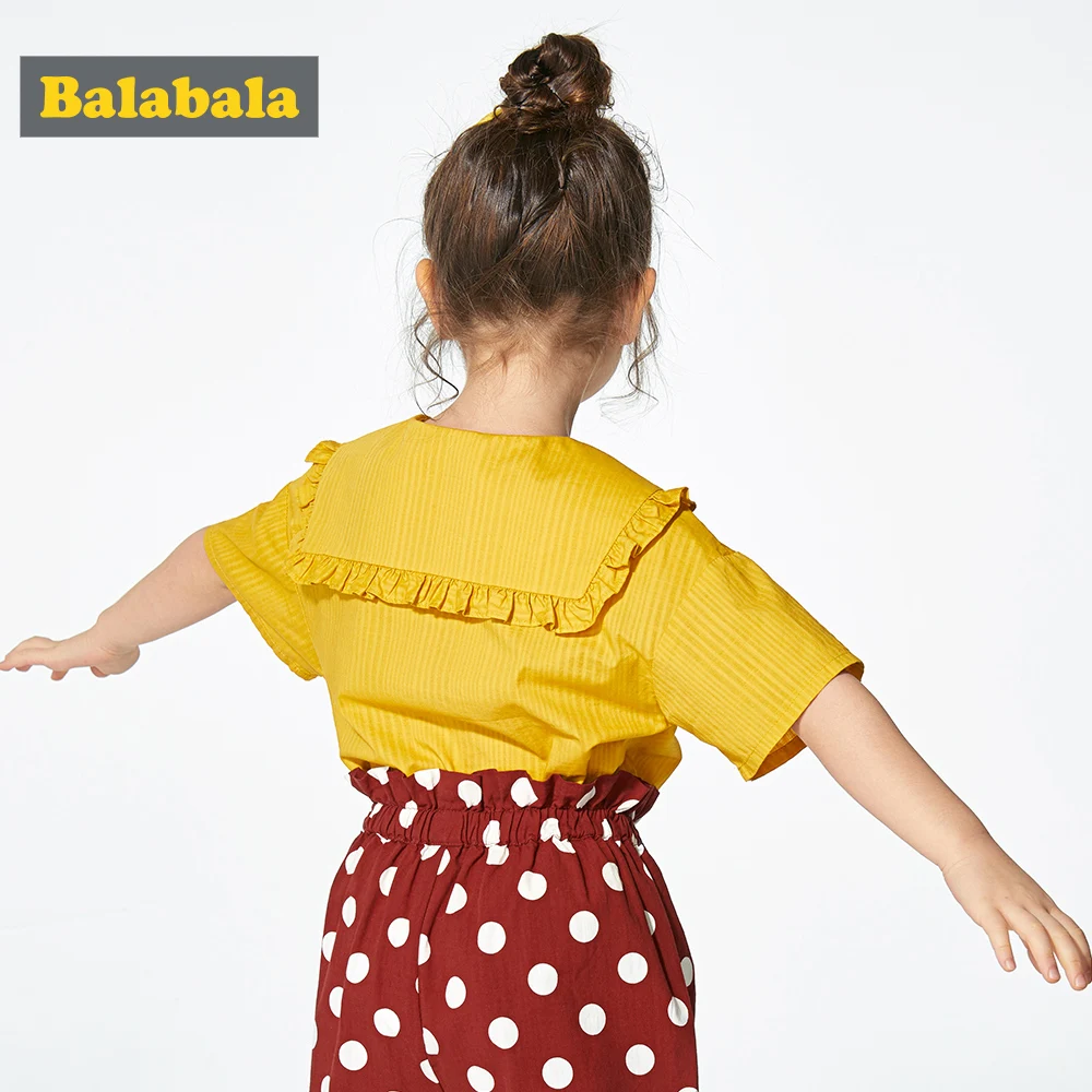 Детская рубашка для девочек BalabalaChildren хлопковая клетчатая с короткими рукавами